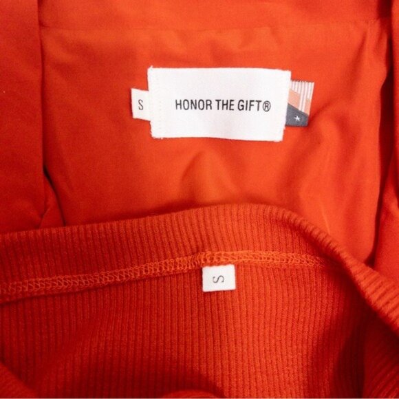 NWT [SET] Honor The Gift Quilted Crop Jacket S Red Vneck Oversized Monogram - Picture 7 of 16